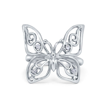 Butterfly CZ Ring
